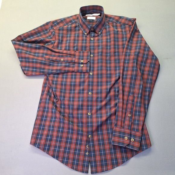 Mizzen+Main Other - Mizzen+Main Leeward Dress Shirt Mens Small Trim‎ Fit Red Navy Plaid
